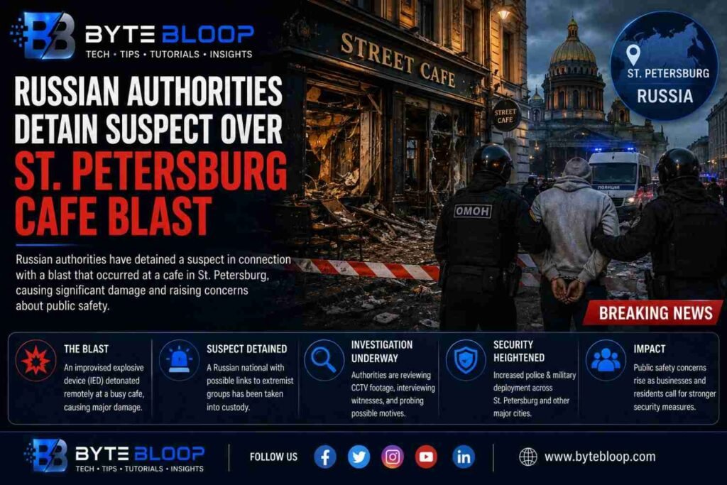 Bytebloop.com Bytebloop Russian Authorities Detain Suspect Over St. Petersburg Cafe Blast