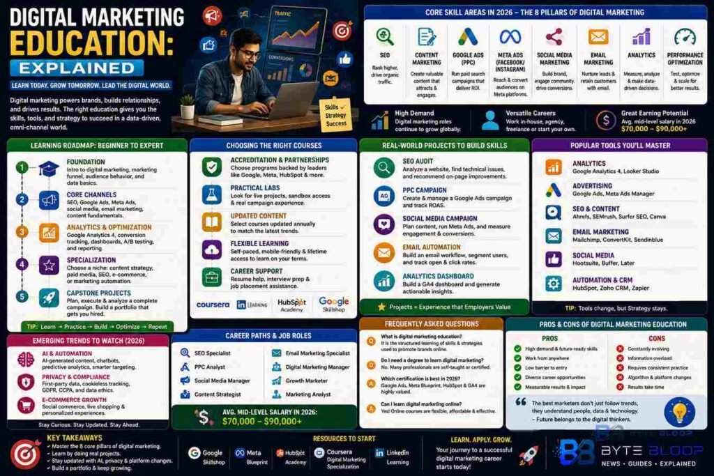 Bytebloop.com Digital Marketing Education Explained Skills, Courses & Careers