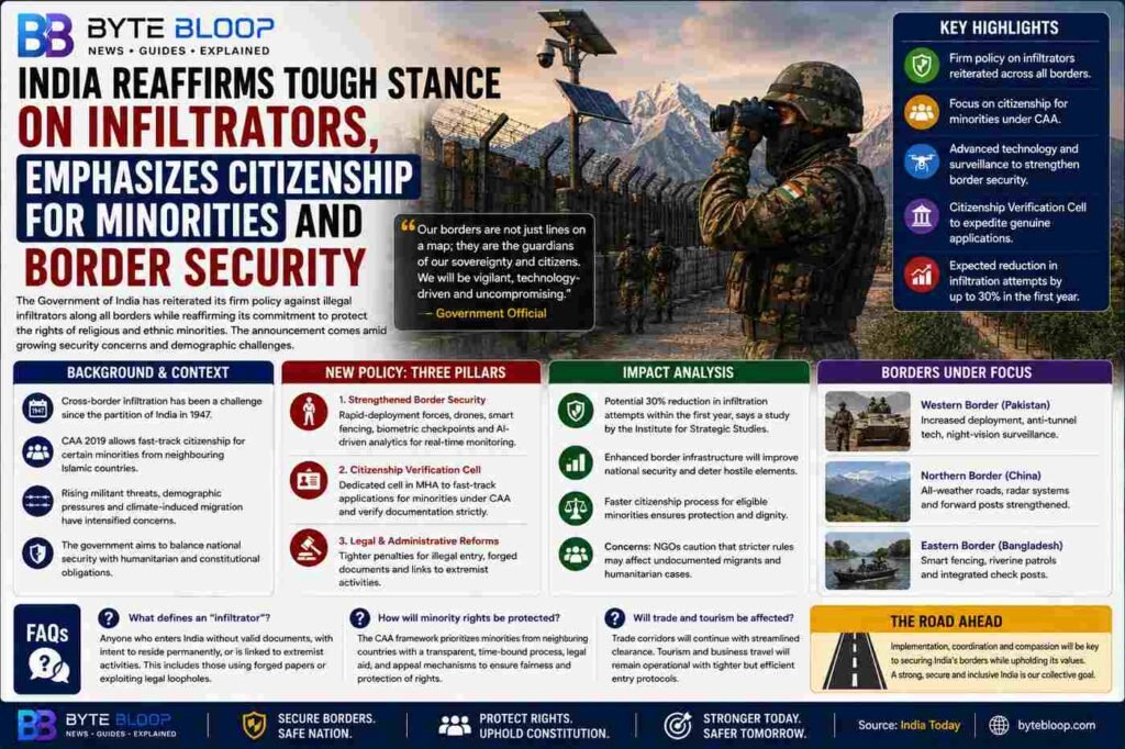 Bytebloop.com India Reaffirms Tough Stance on Infiltrators Border Security