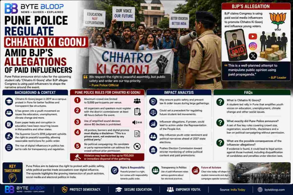 bytebloop.com Pune Police Regulate Chhatro Ki Goonj Amid BJP Allegations