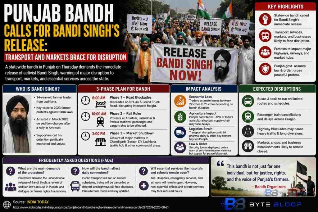 Bytebloop.com Punjab Bandh Calls for Bandi Singh’s Release_ Transport and Markets Brace for Disruption