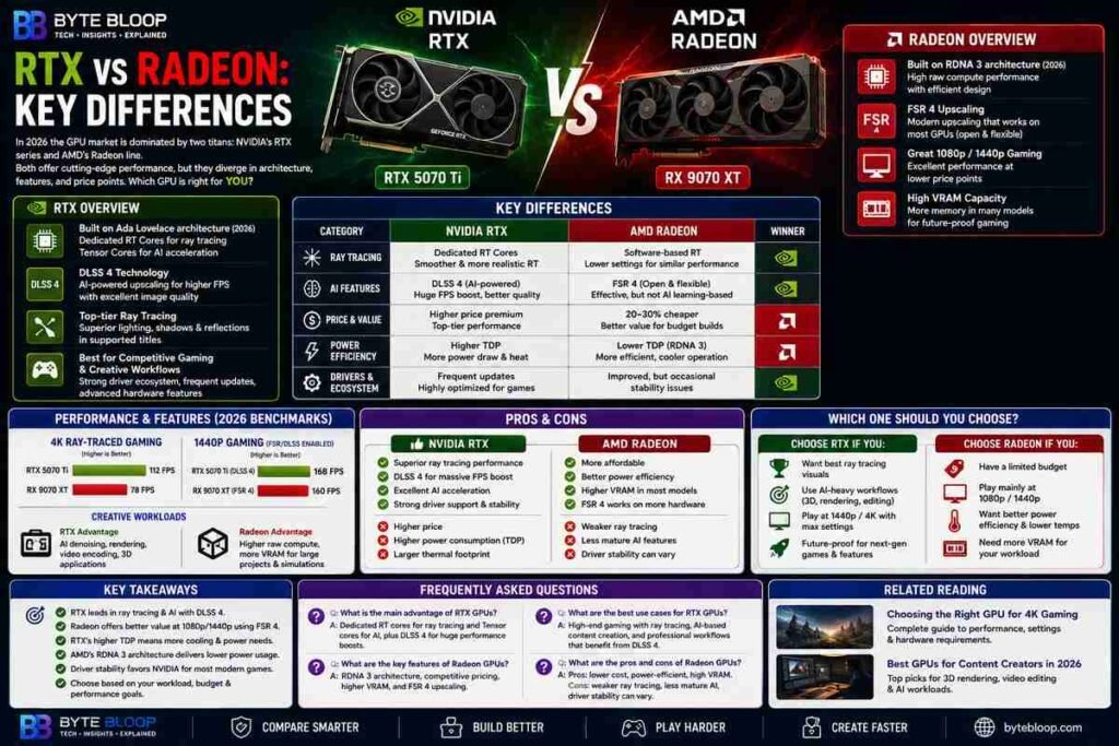Bytebloop.com RTX vs Radeon Key Differences