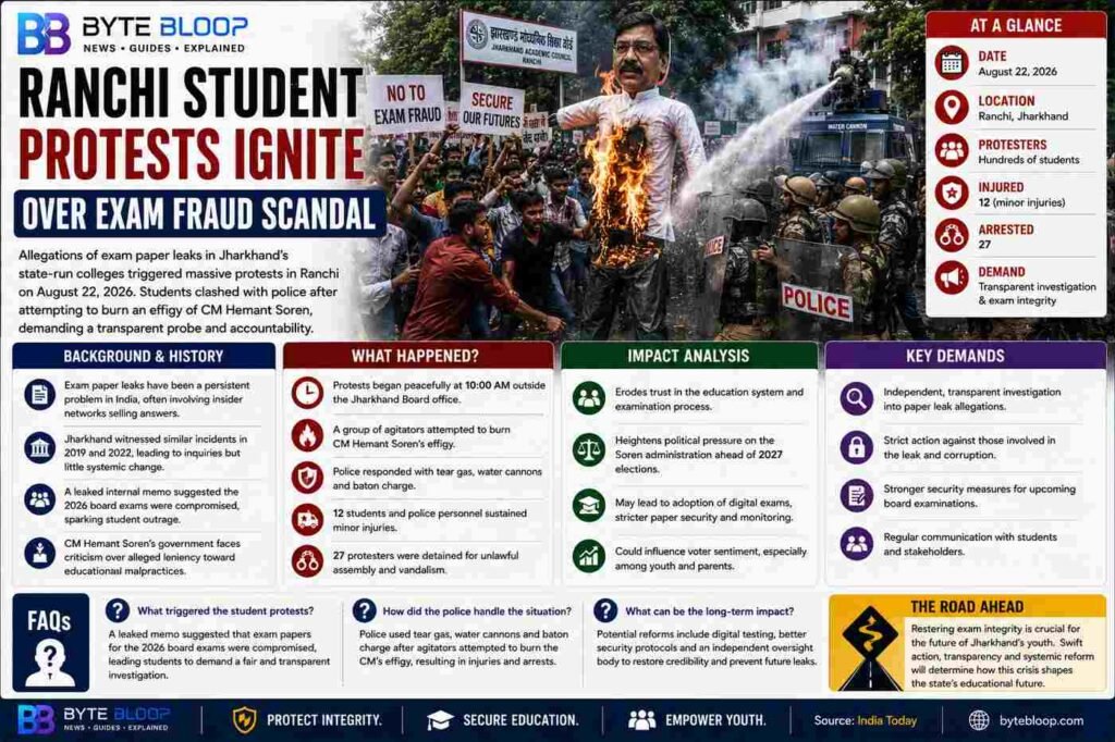 Bytebloop.com Ranchi Student Protests Erupt Over Alleged Exam Fraud Scandal