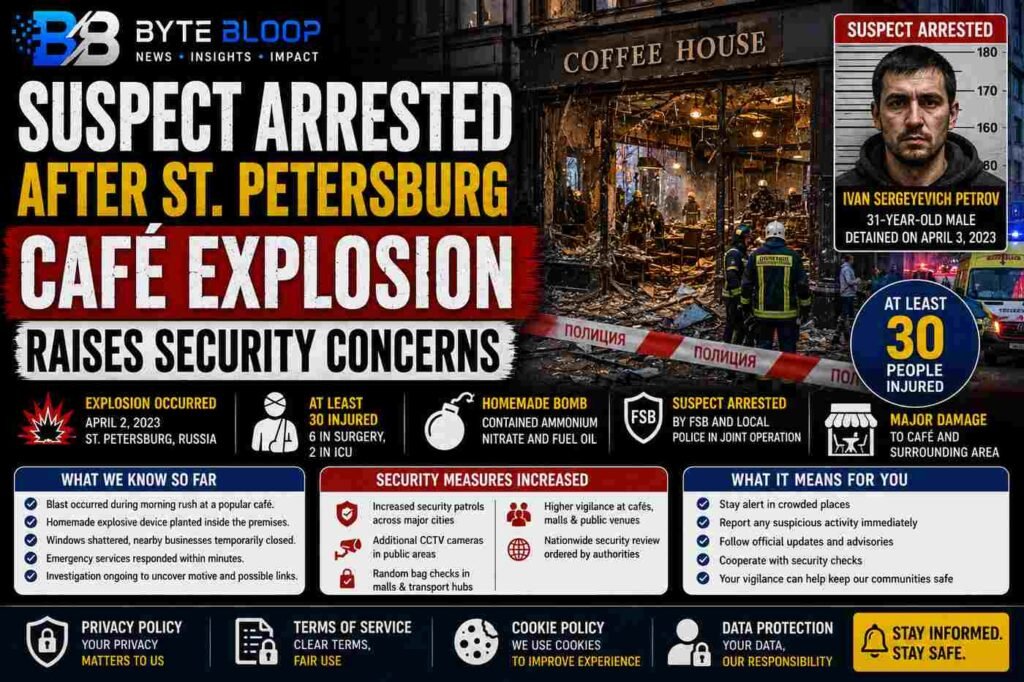 Bytebloop.com Suspect Arrested After St Petersburg Cafe Explosion Raises Security Concerns
