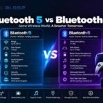 Bluetooth 5 vs Bluetooth 6 comparison showing differences in speed, range, latency, audio quality, positioning, power efficiency, and security.