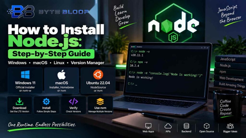 Bytebloop.com How to Install Node js Step by Step Guide