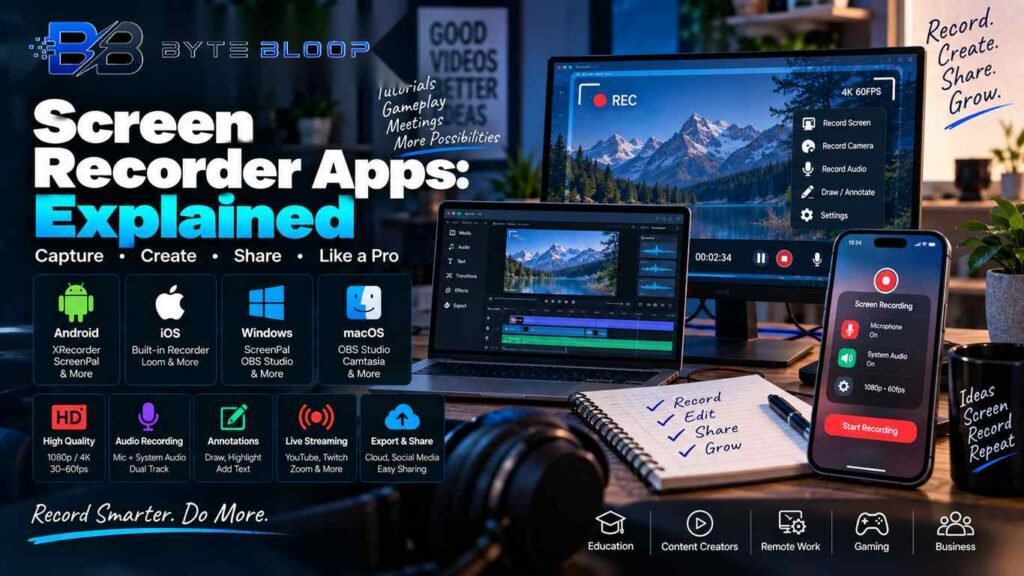 Bytebloop.com Screen Recorder Apps Explained