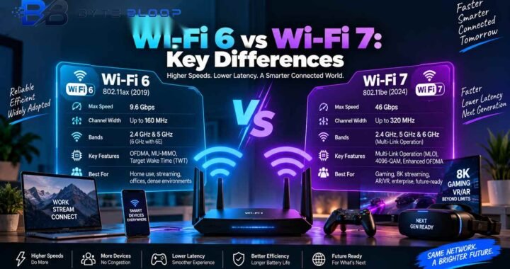 Bytebloop.com Wi-Fi 6 vs Wi-Fi 7 Key Differences Explained
